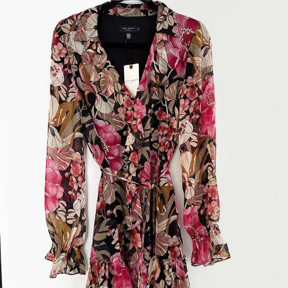 TED BAKER - Cecihly Ruffled Mini Dress - Picture 3 of 6